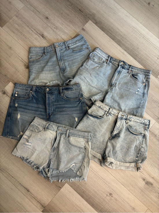 None Pants - Women’s Denim Shorts Bundle Lot of 5 Mixed Brands Distressed Raw Hem Resale